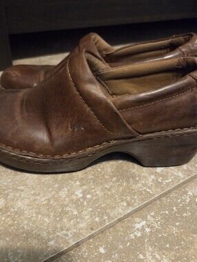 BOC Born Concept Shoes Womens 8.5 M Peggy Clogs Brown Leather Pull On